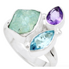 Ring „Klarheit und Selbstvertrauen“ aus Amethyst, Aquamarin und Blautopas