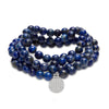 Mala-Armband "3. Auge" mit 108 Lapislazuli-Perlen